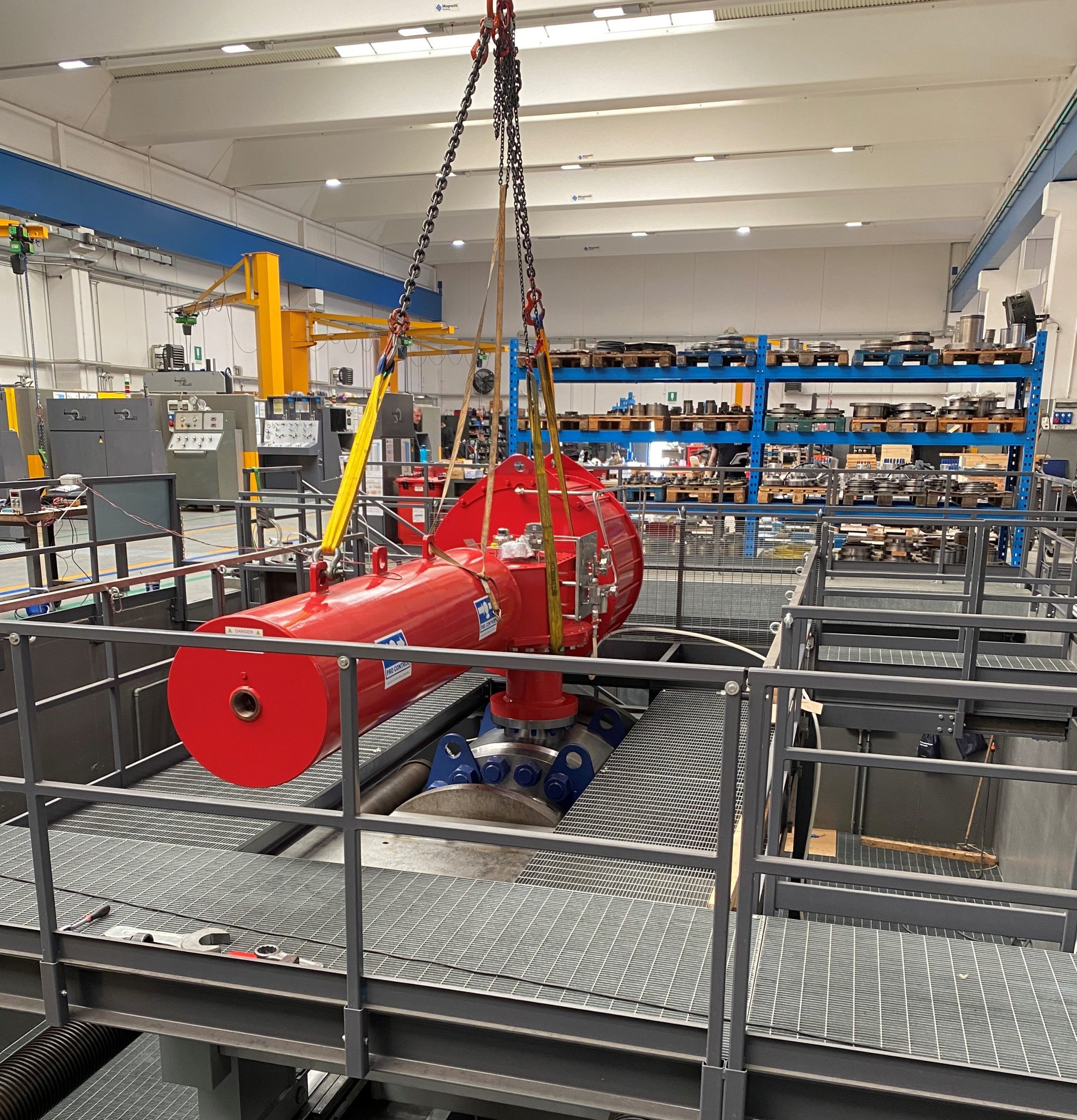Actuated Trunnion Ball valve 26″ Class 1500 under testing